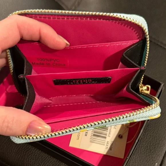 Trina Turk Lemon Print Tote bag and wallet- Blue and Yellow - Picture 8 of 16